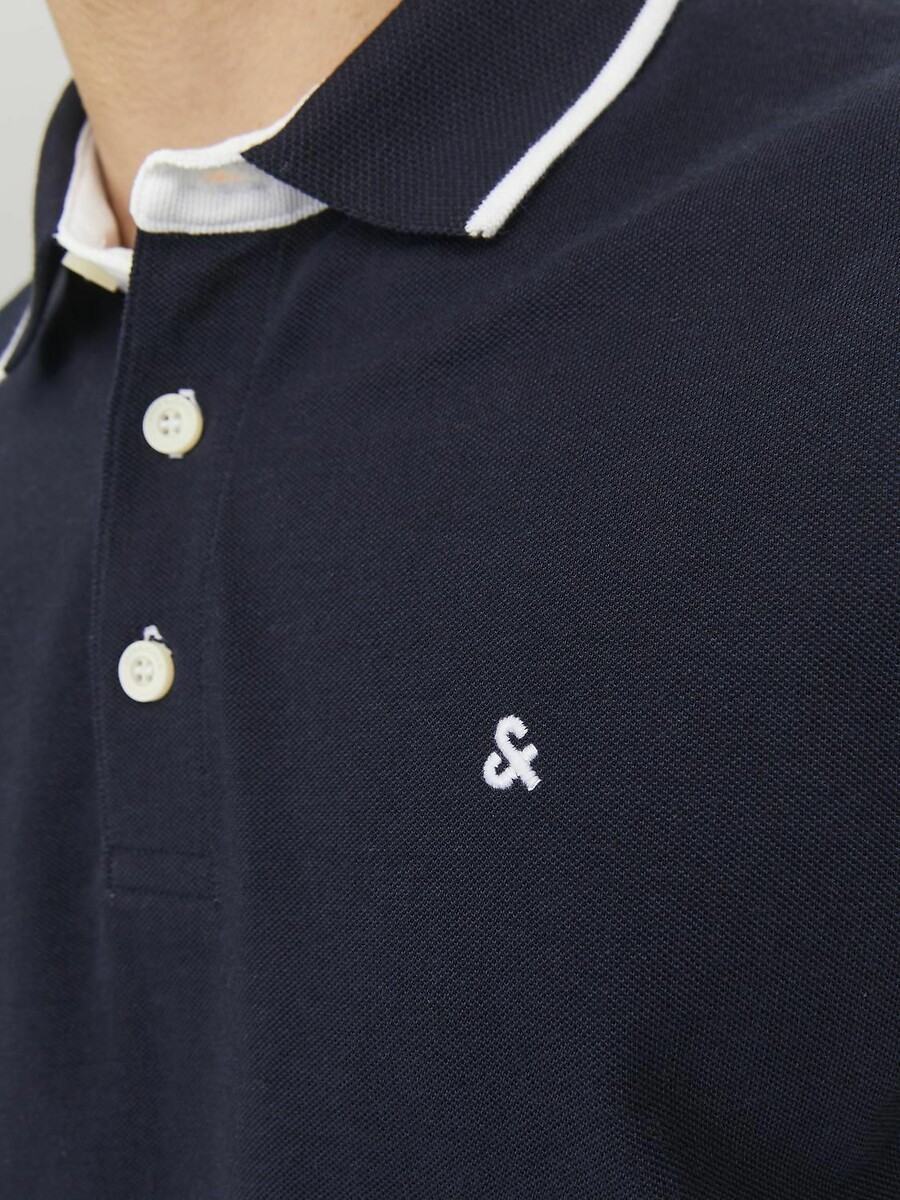 JACK & JONES<br>Camisa polo de manga curta em malha piqué