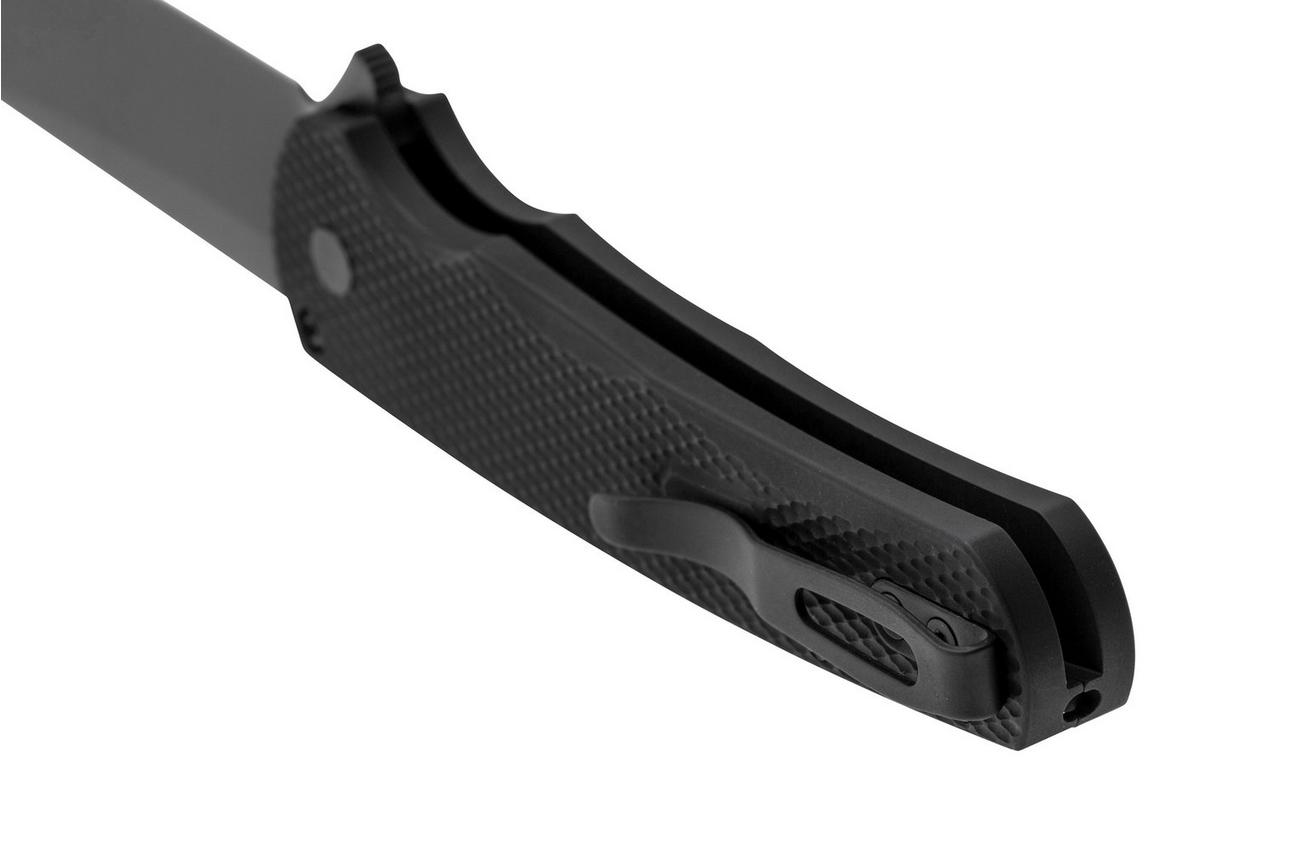 Pro-Tech Malibu 5406 Black DLC MagnaCut Reverse Tanto, Textured Black Aluminum, zakmes