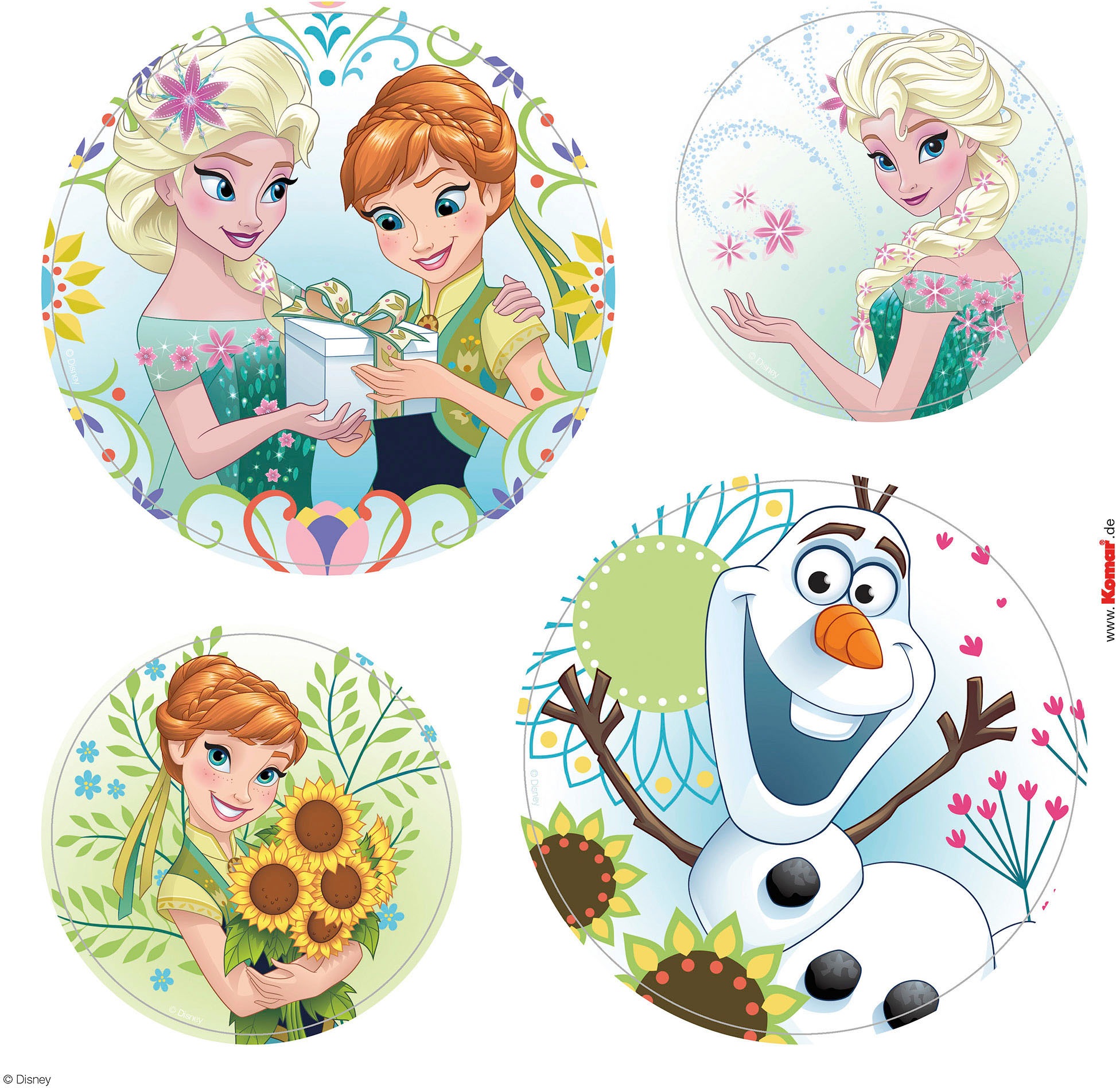 Komar Fensterdekoration »Frozen Springday« Fenstersticker mit Elsa, Anna und Olaf