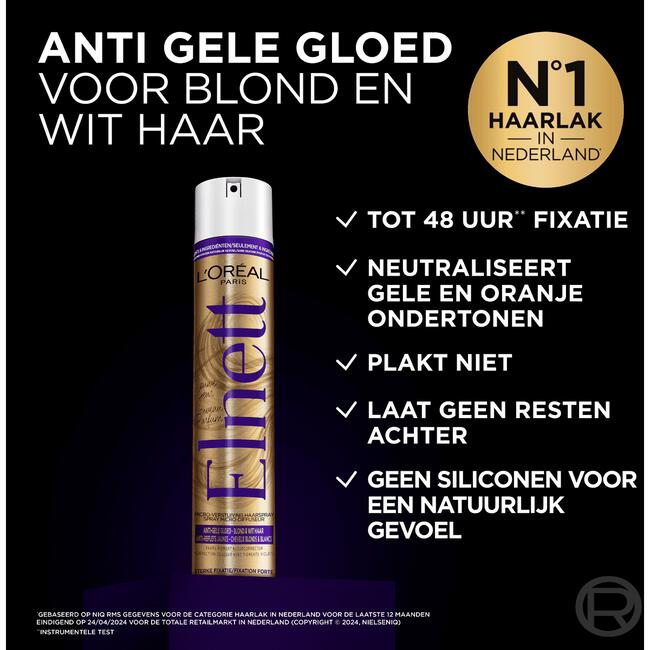Elnett Purple Sterke Fixatie Haarlak Blond En Wit Haar 200ML