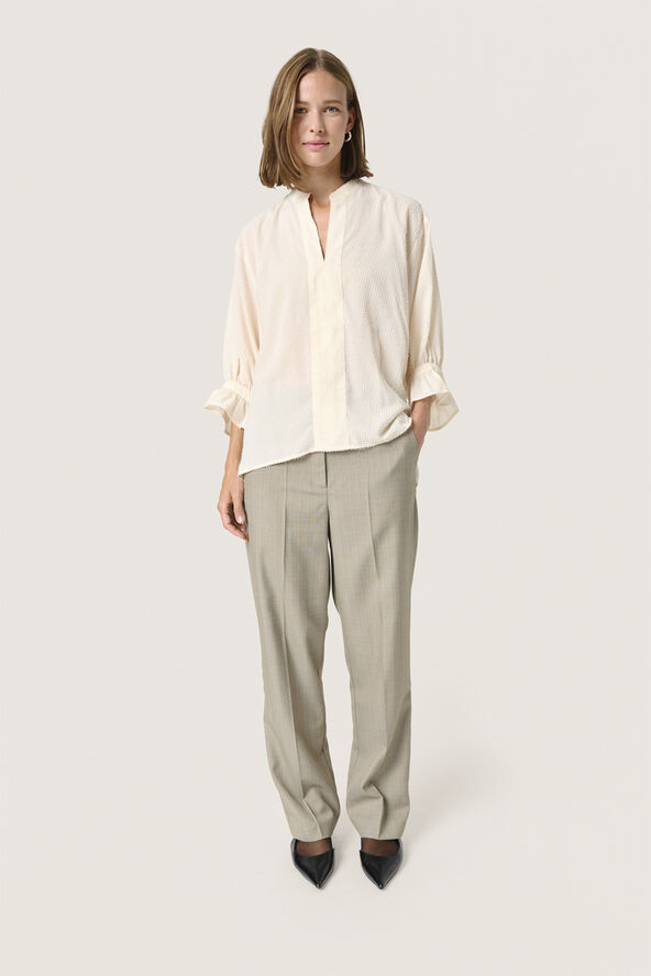 Soaked in Luxury SLVina Amily Blouse 3/4 Whitecap gray