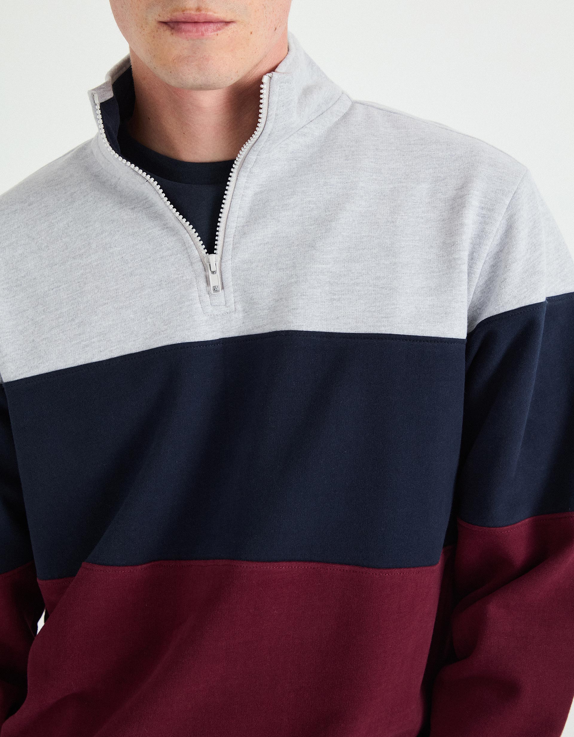 Sweatshirt com Fecho, Homem, Vermelho Escuro