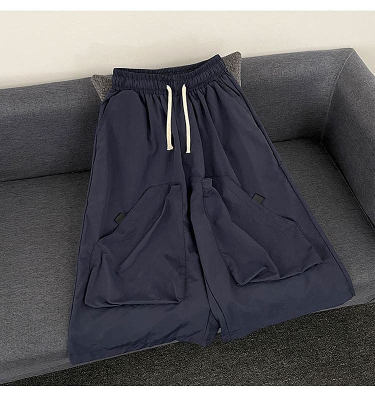 Mimiyox - Capri-broek met trekkoord in de taille en wijde pijpen