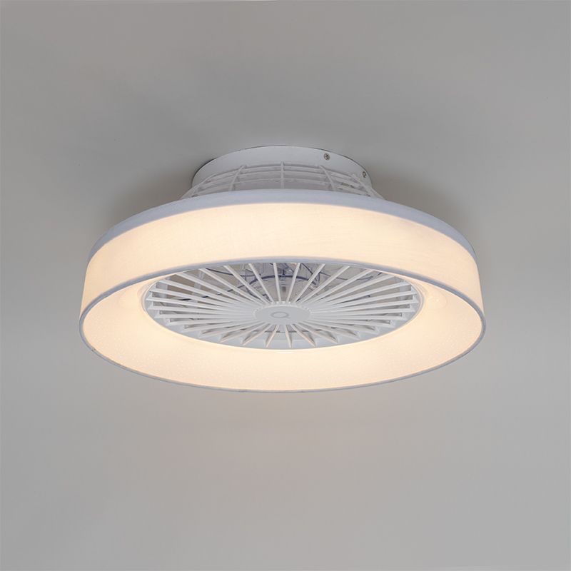 Plafondventilator wit met ster effect 47cm incl. LED dimbaar met afstandsbediening - Emily
