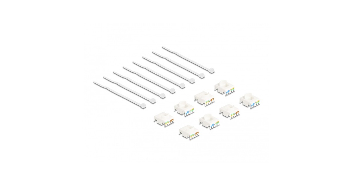 DeLOCKKeystone Module RJ45 Jack naar LSA Cat 6a toolfree, 8 stuks  (Meerkleurig)