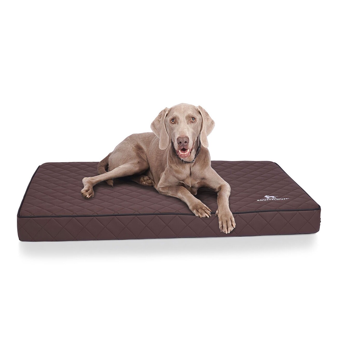 Knuffelwuff Orthopädische Hundematte Juna aus laser-gestepptem Kunstleder braun L