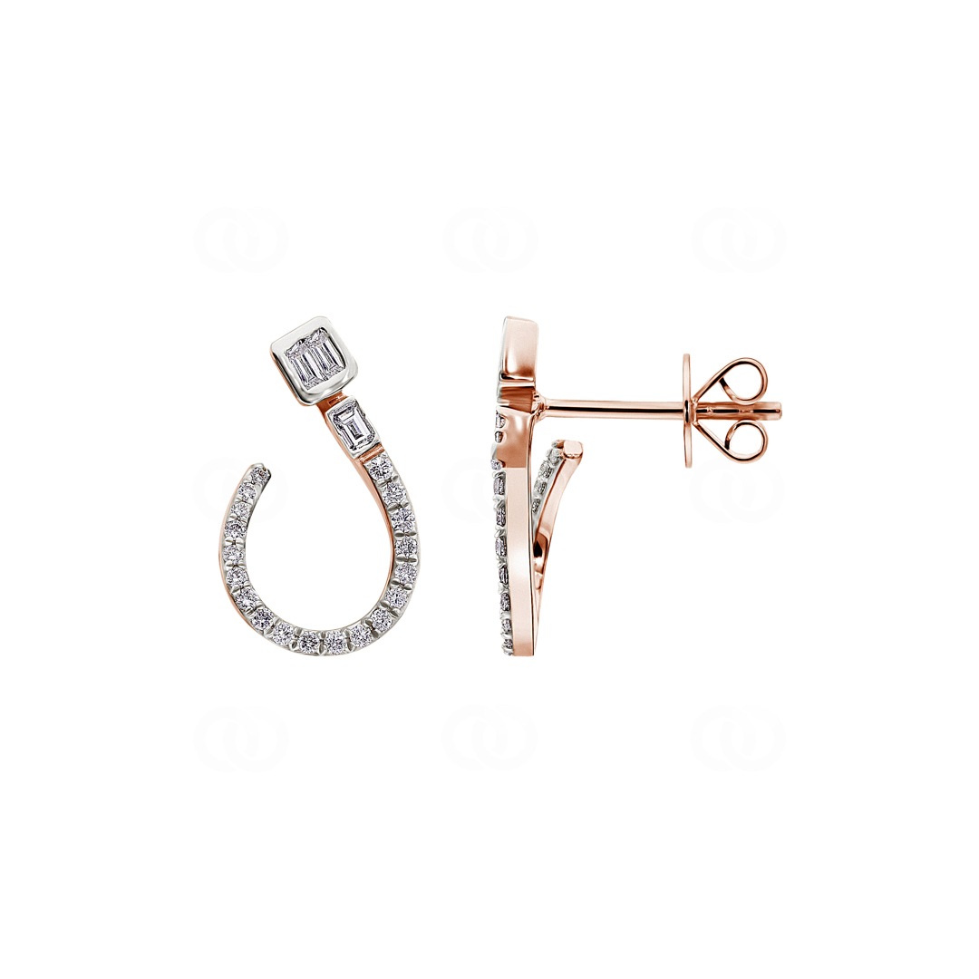 Ohrstecker 750/18 K Rosé-/ Weissgold mit Diamanten 0.31 ct H/si