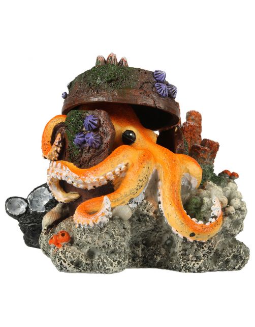 Aqua Della Verdwaalde Octopus - Aquarium - Ornament - 15.5x12.5x11 cm