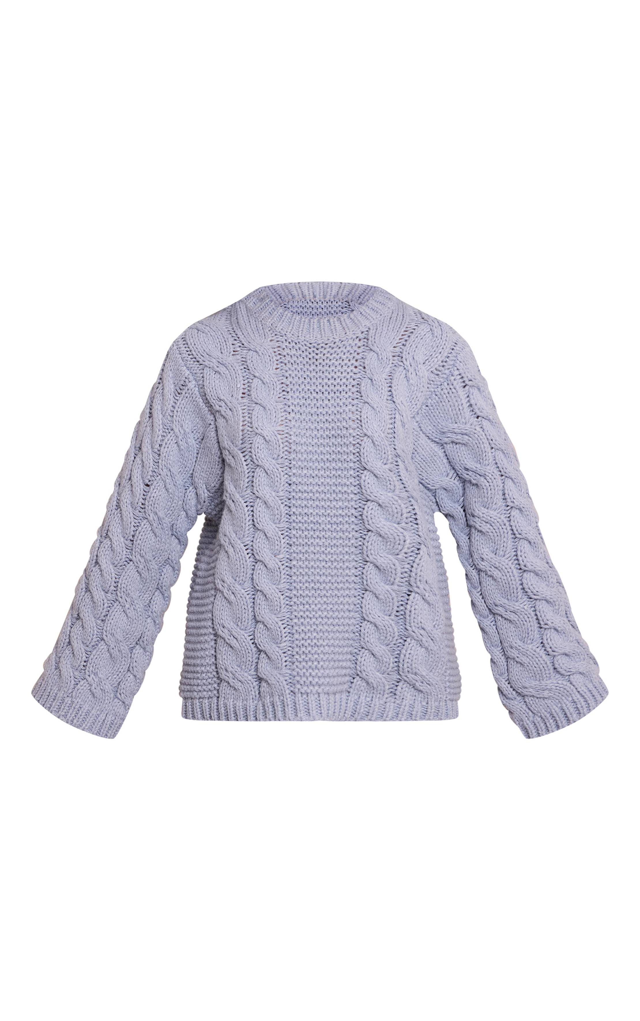 Bleu Poudré Synthétiquell En Maille Torsadée