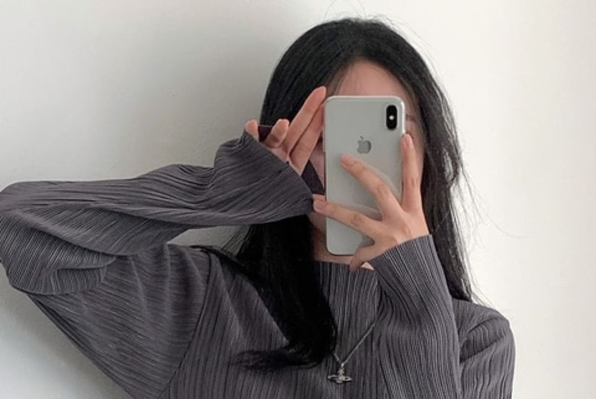 SeoulPop - Geplooide top met lange mouwen