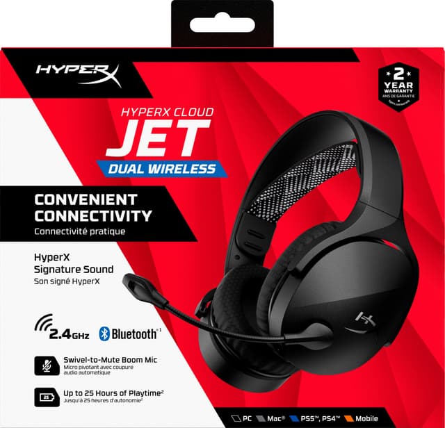 HyperX Cloud Jet trådløst gaming-headset (sort)