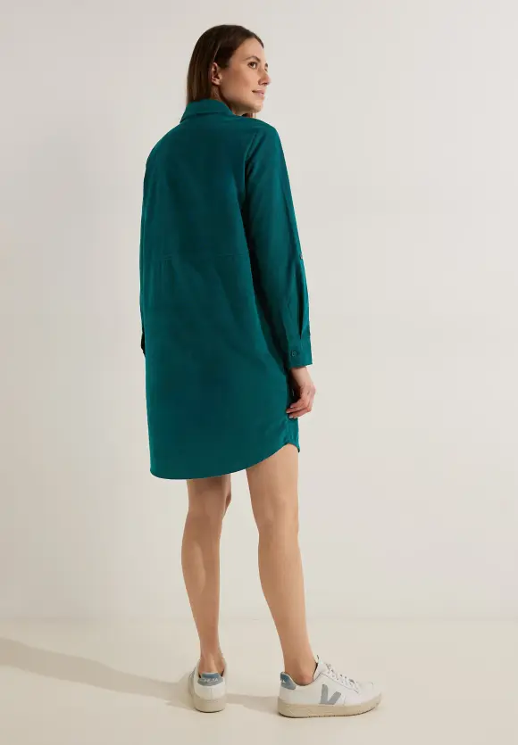 Babycord Kleid - deep lake green