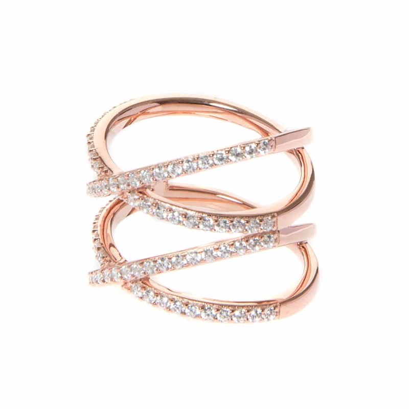 Bague Argent Cercles Atomiques Rose