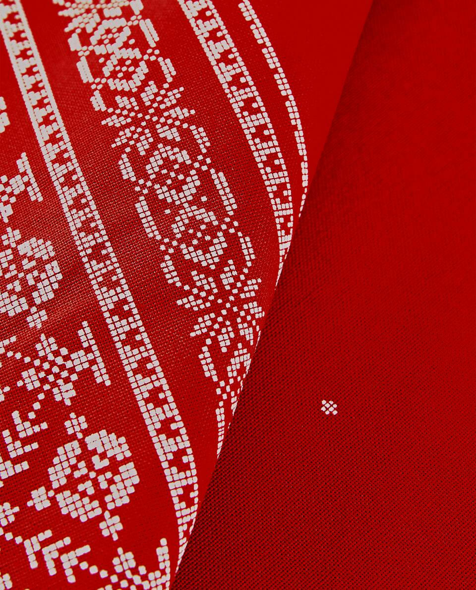 TOALHA DE MESA DE NATAL EM ALGODÃO COM BORDA