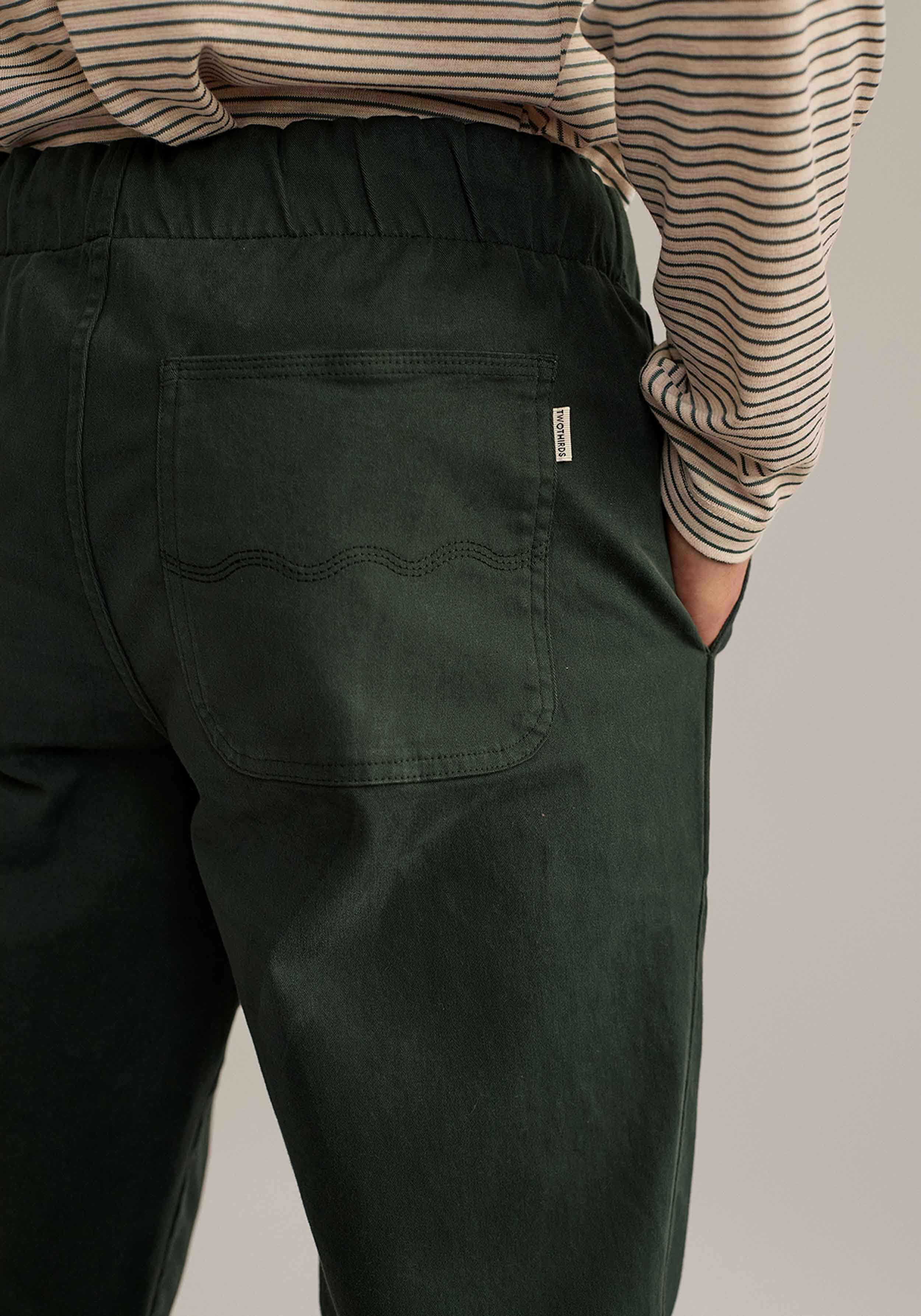 Twothirds Twill-Stoffhose Kuhn Dark Green