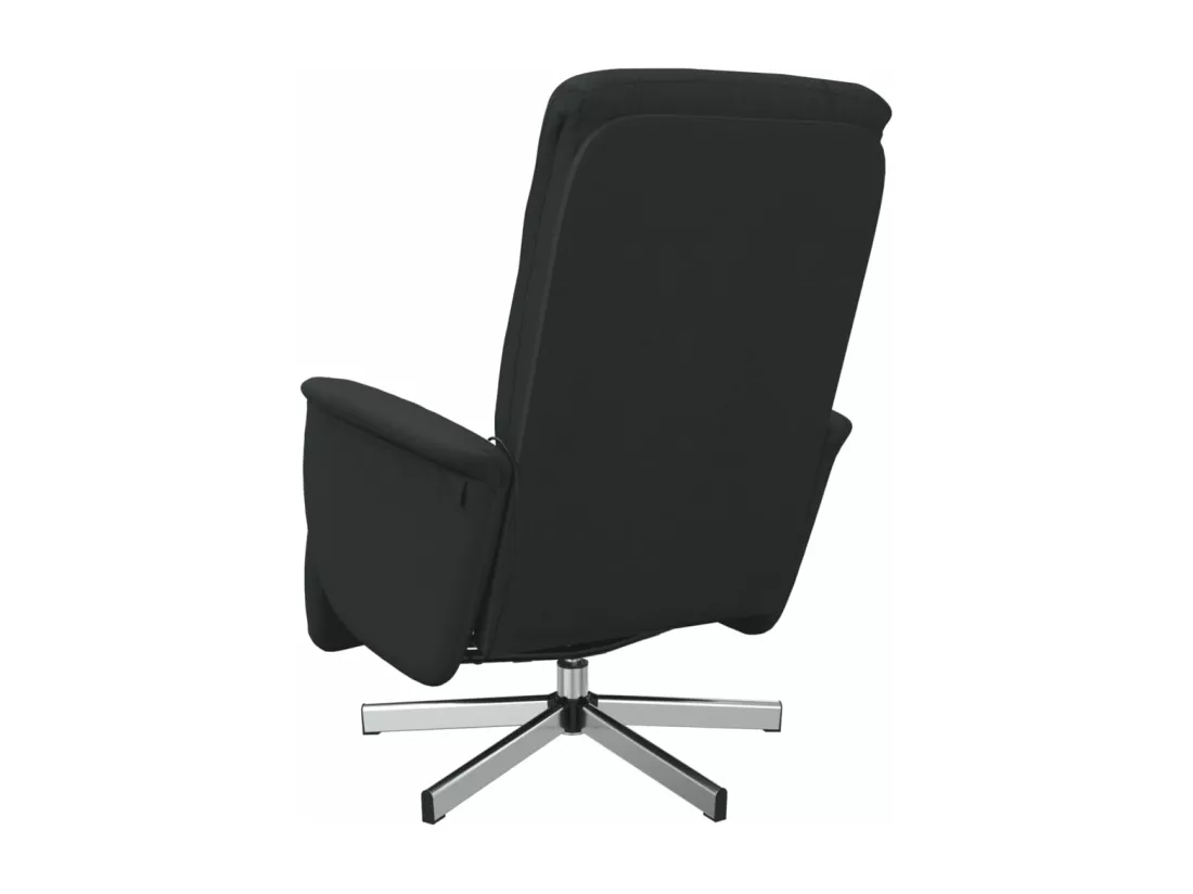 Fauteuil inclinable de massage avec repose-pieds noir tissu