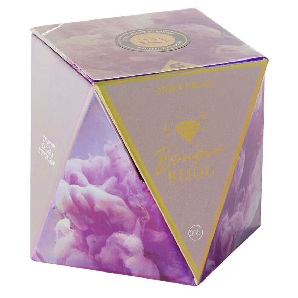 Bougie bijou bracelet doré senteur bubble gum 36h