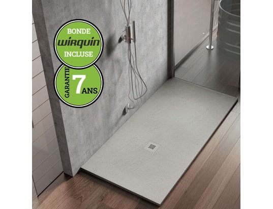 POALGI - Receveur de douche , extraplat, gris humo, l.80 x l.90 cm, s...