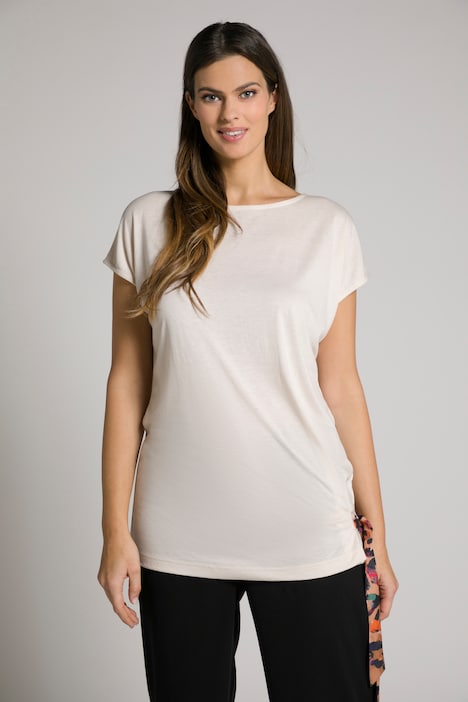 T-Shirt, Boxy-Form, U-Boot-Ausschnitt, Halbarm