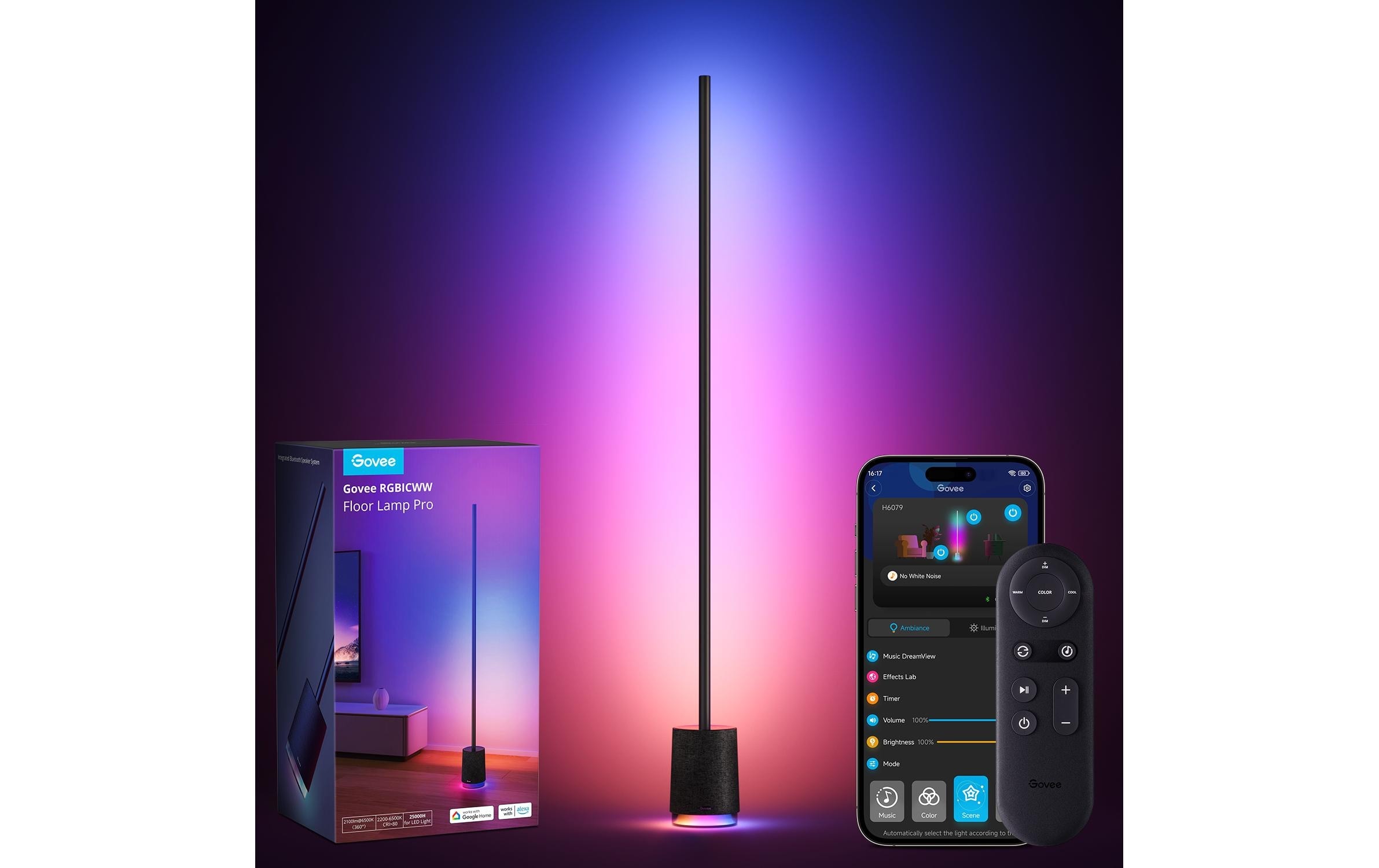 Govee LED Stehlampe »Lyra mit Lautsprecher« Farbwechsler | Warmweiss