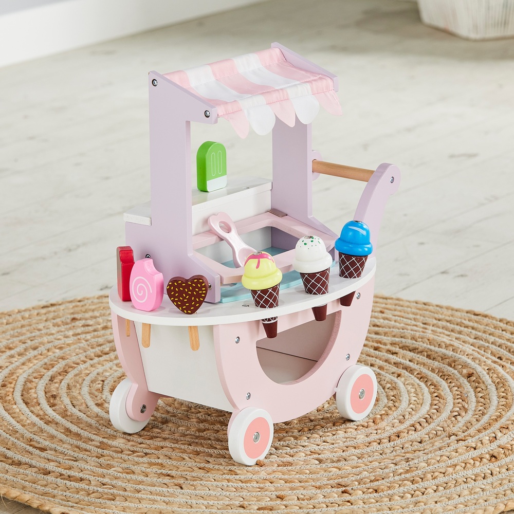 Eiswagen aus Holz mit Eichhörnchen-Spielzeug