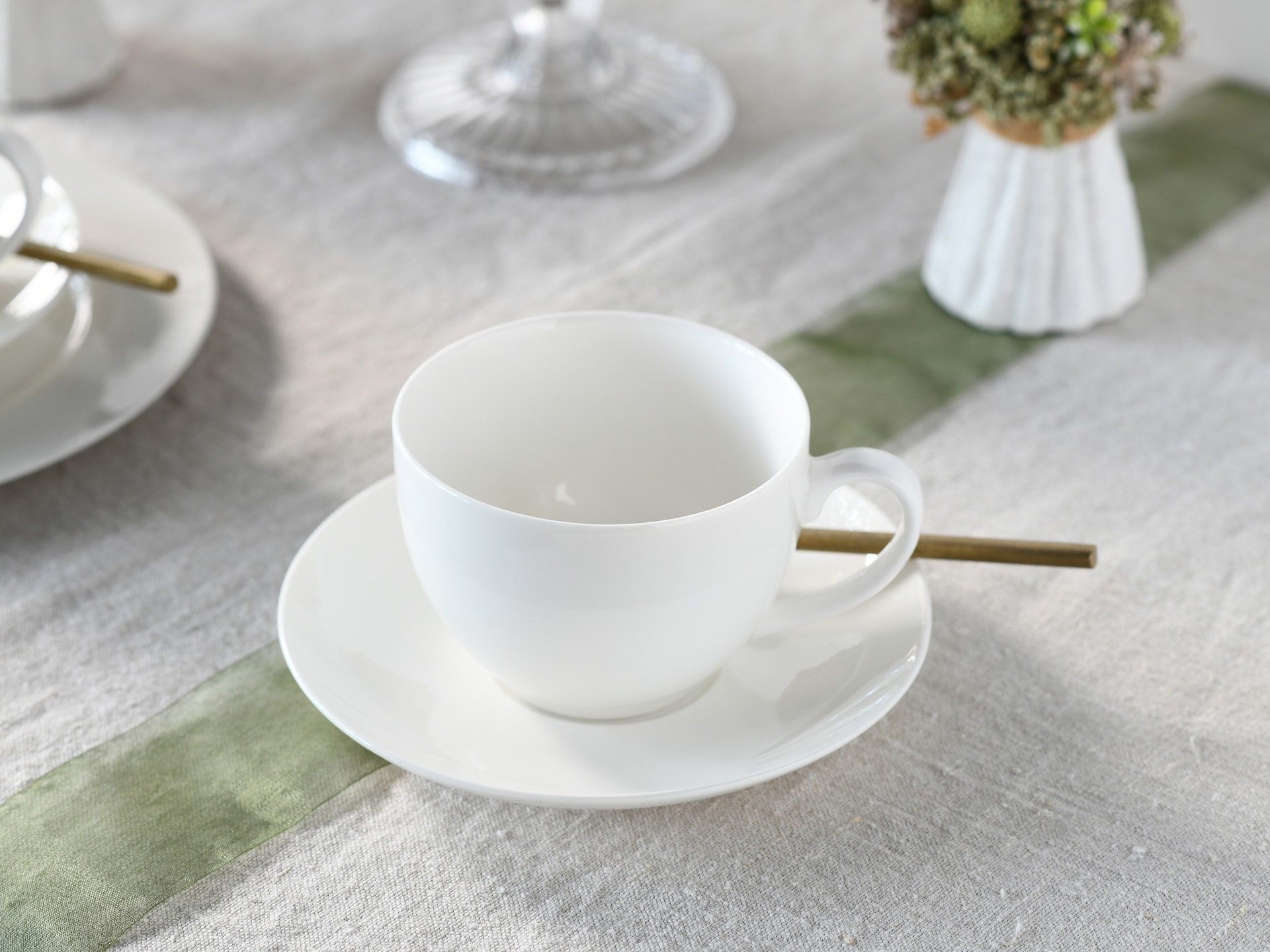 CreaTable Kaffeetasse FLEUR ROYAL 6er Set creme weiß