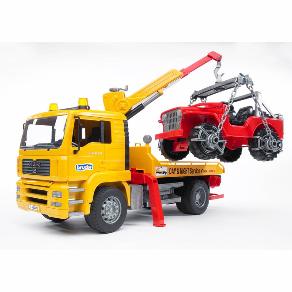 Bruder MAN TGA sleepwagen + jeep