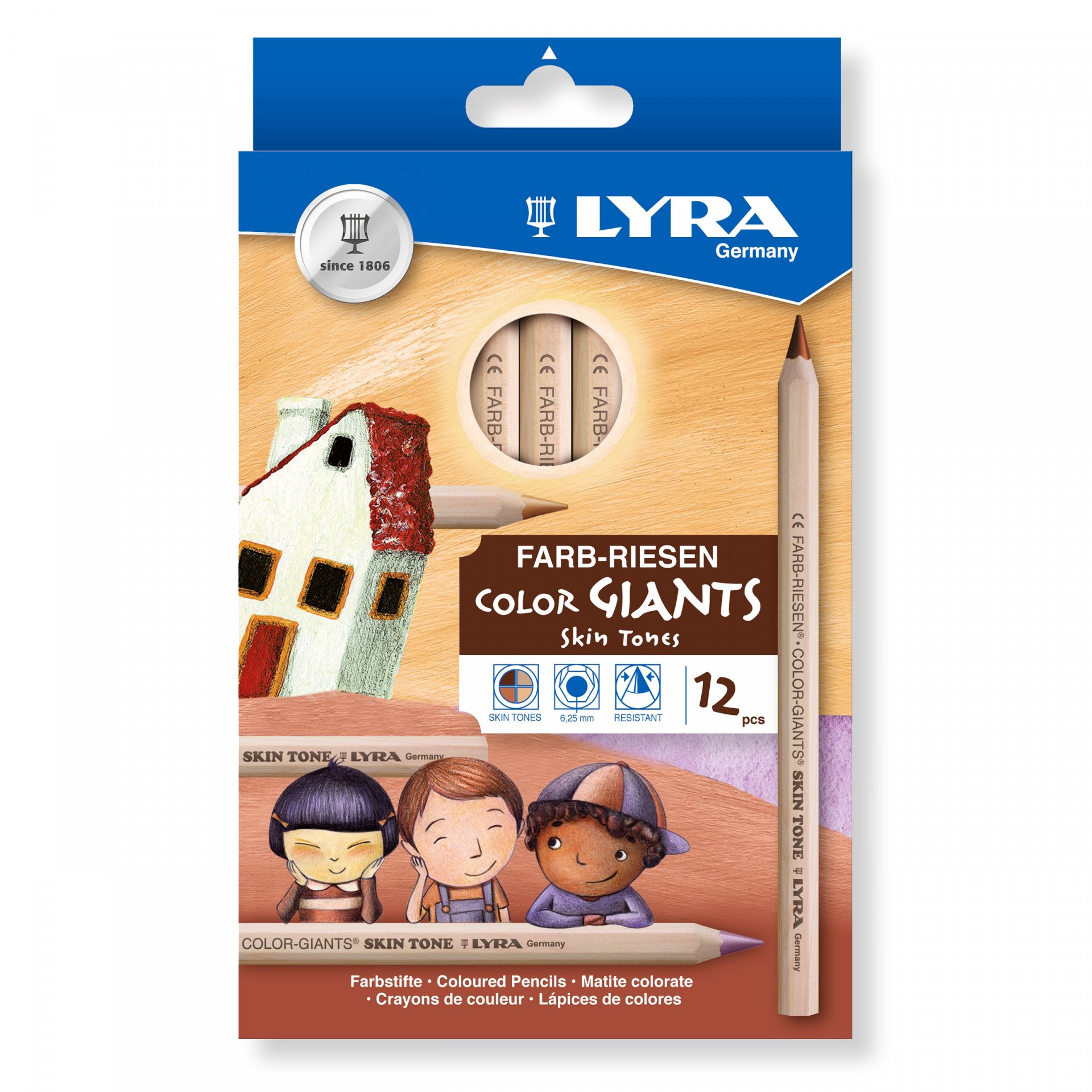 Lyra Buntstifte Farb-Riese Skin Tones, 12er-Set