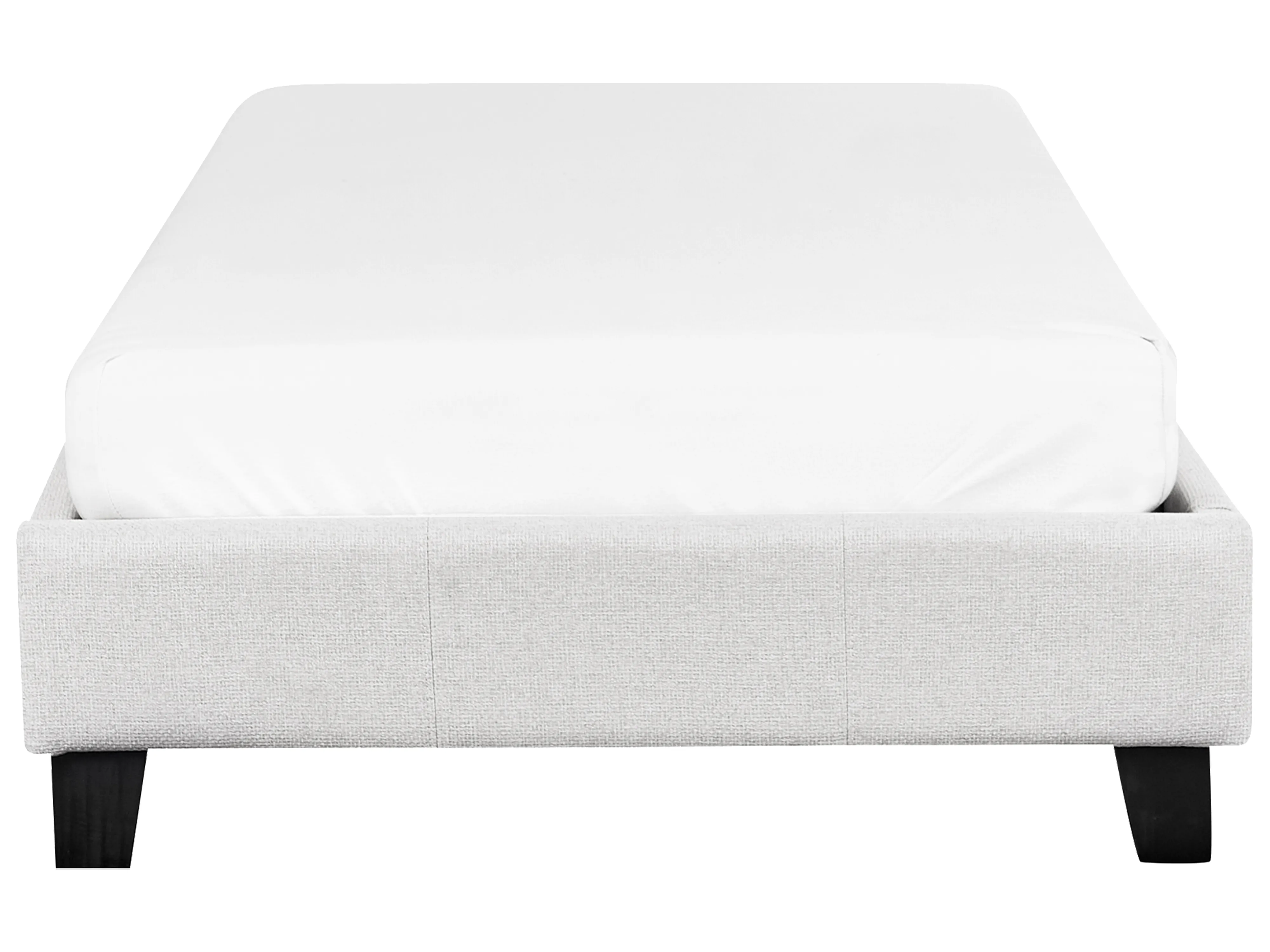 Bed zonder hoofdbord Stof ROANNE 90 x 200 cm Lichtgrijs
