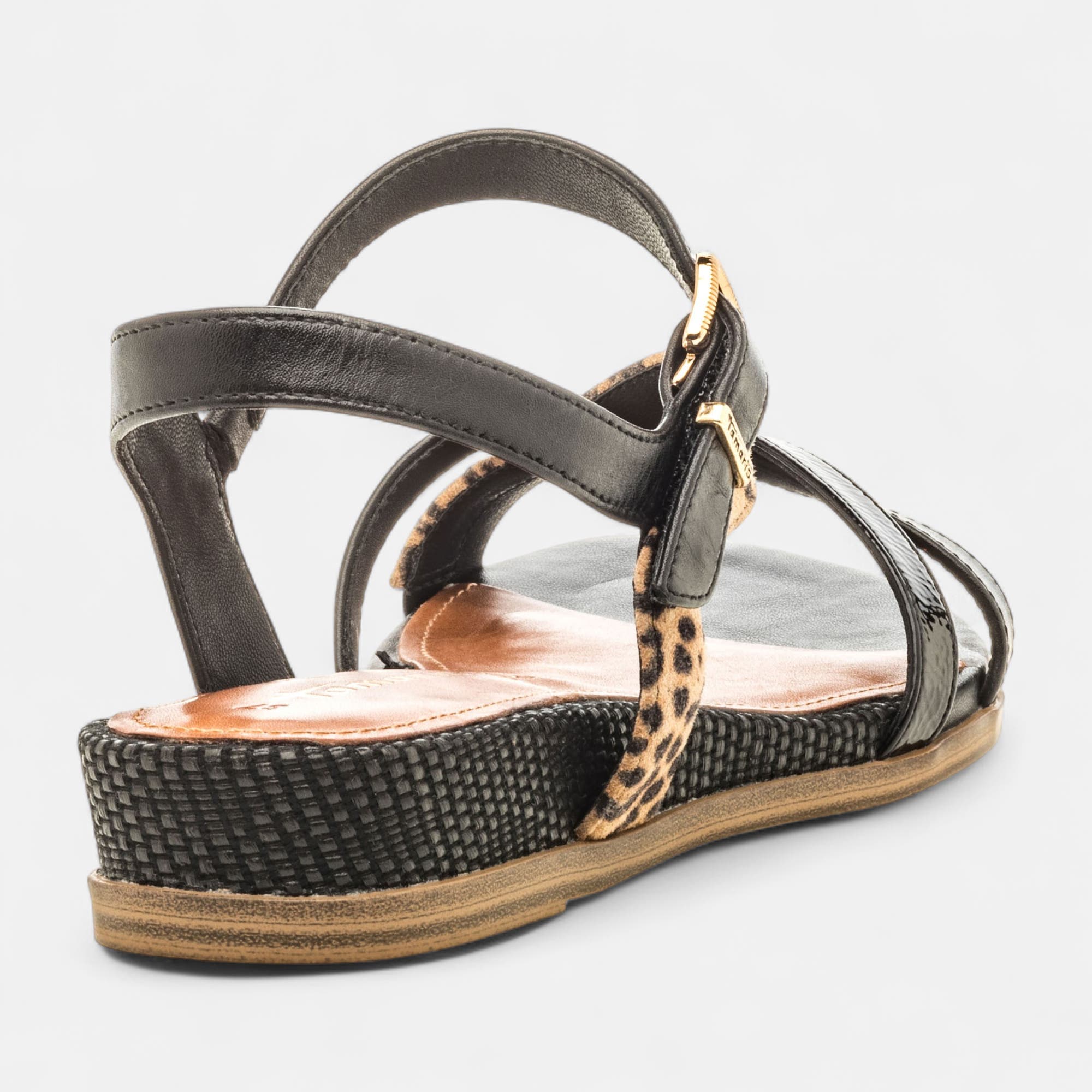 Sandales Femme en cuir noir