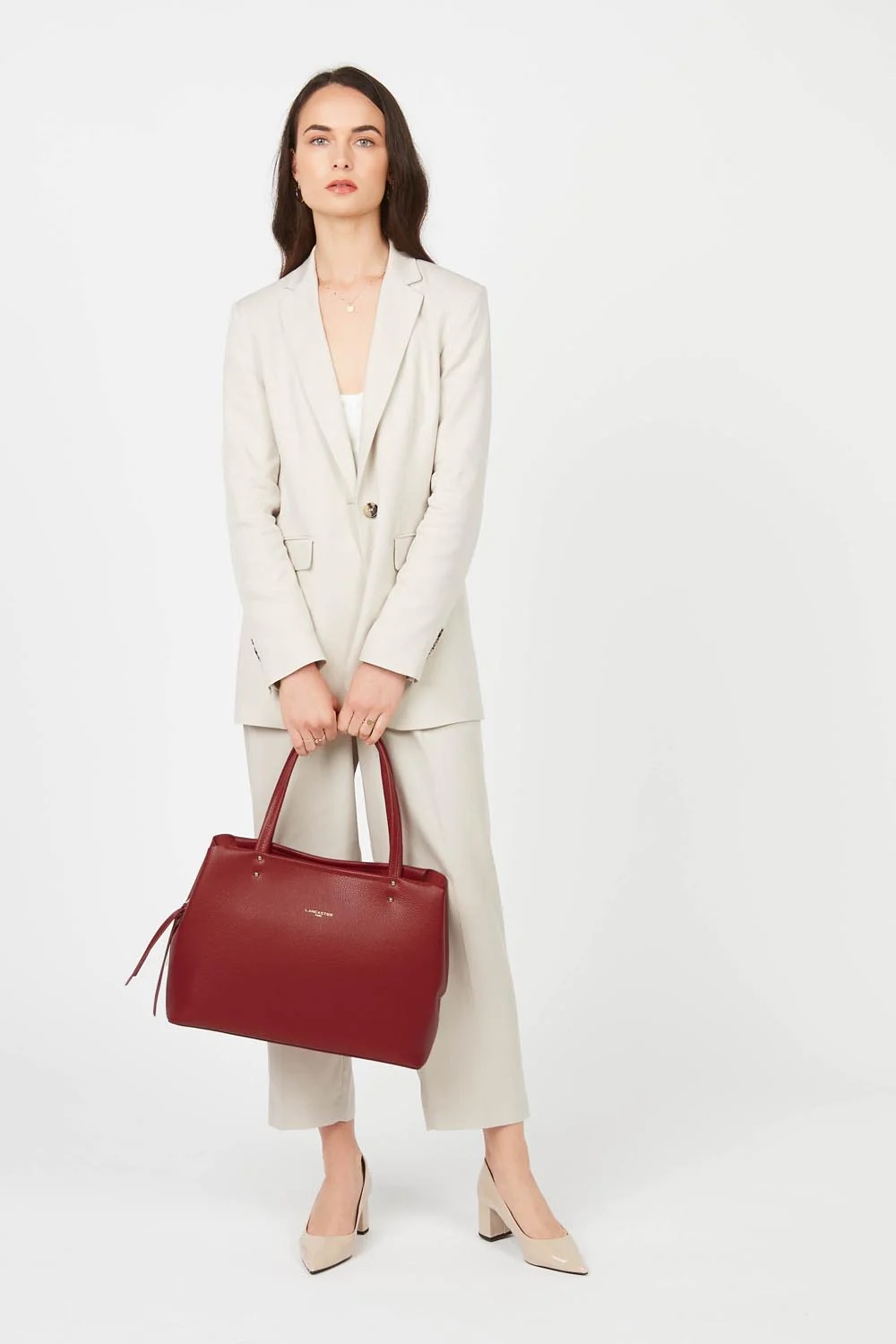 Foulonné Double-Grand sac cabas épaule