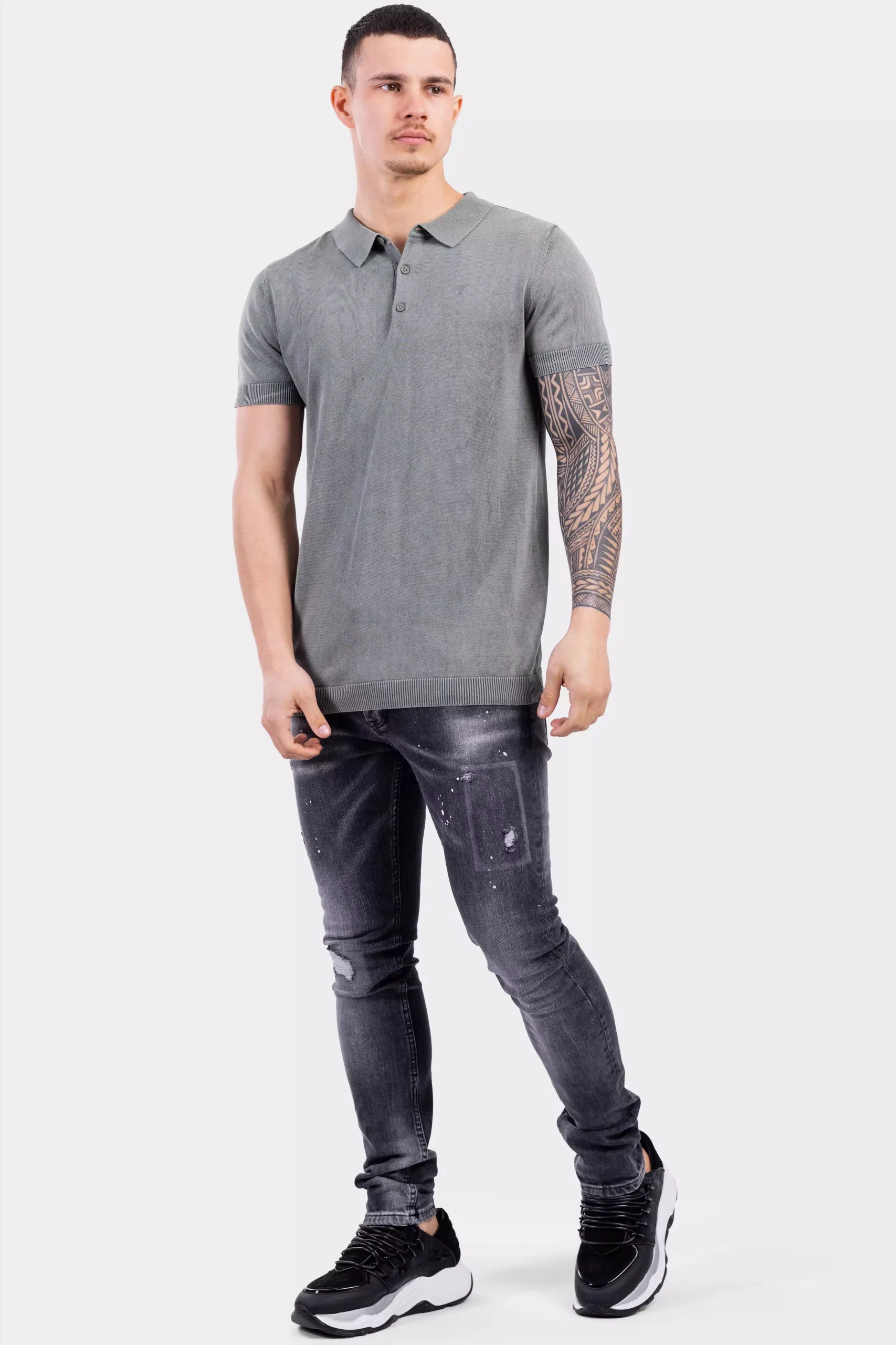 Purewhite Flat Knitted SS Polo Heren Groen