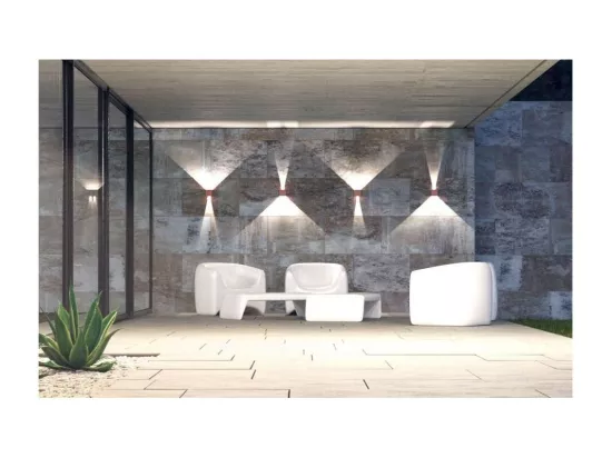 Applique murale LED blanche IP54 6,8W à ailettes orientables 4000k