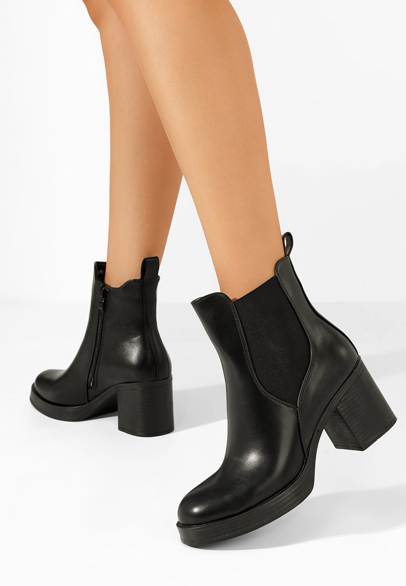Bottines à talon noires Naleia