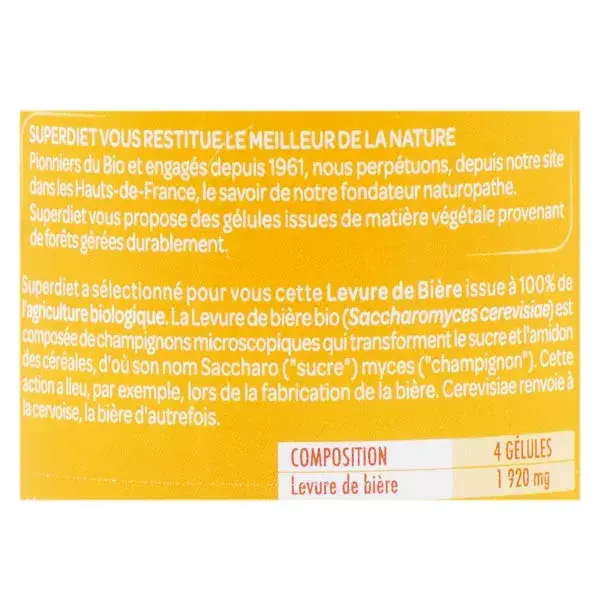 Levedura de Cerveja Orgânica Superdiet, 100 cápsulas