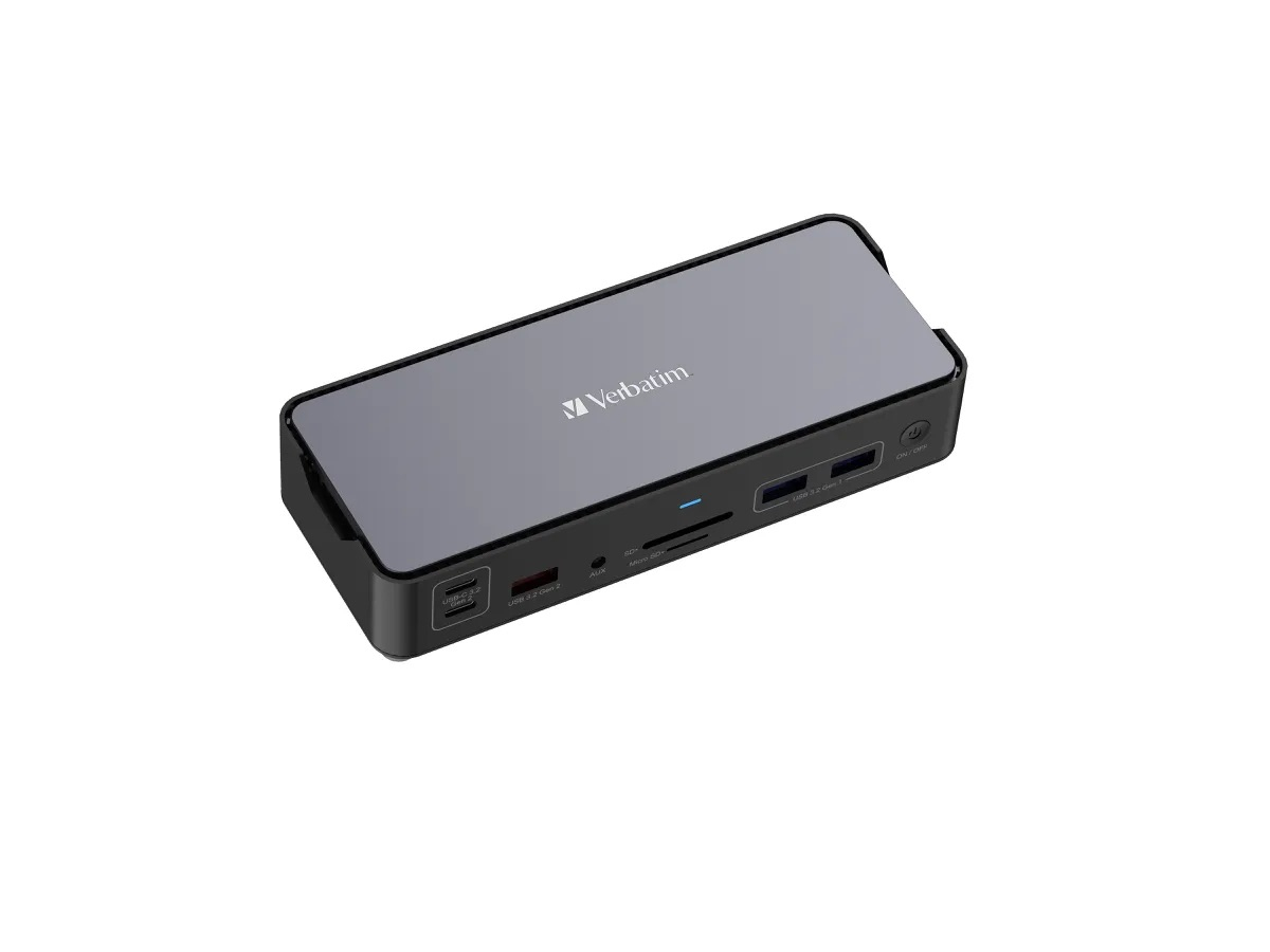 USB C Multiport Dockingstation mit 2x USB C / 4x USB A / 2x HDMI 4K / SD   microSD Kartenleser / RJ45 LAN / Klinke 3.5mm (32171) - Grau