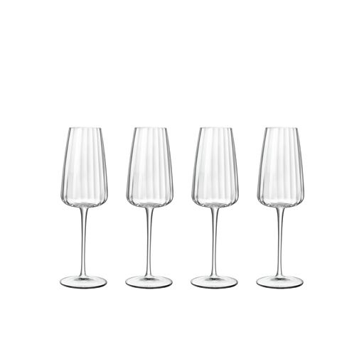 Luigi Bormioli Optica 4-pak Champagneglas, Klar, 21 cl