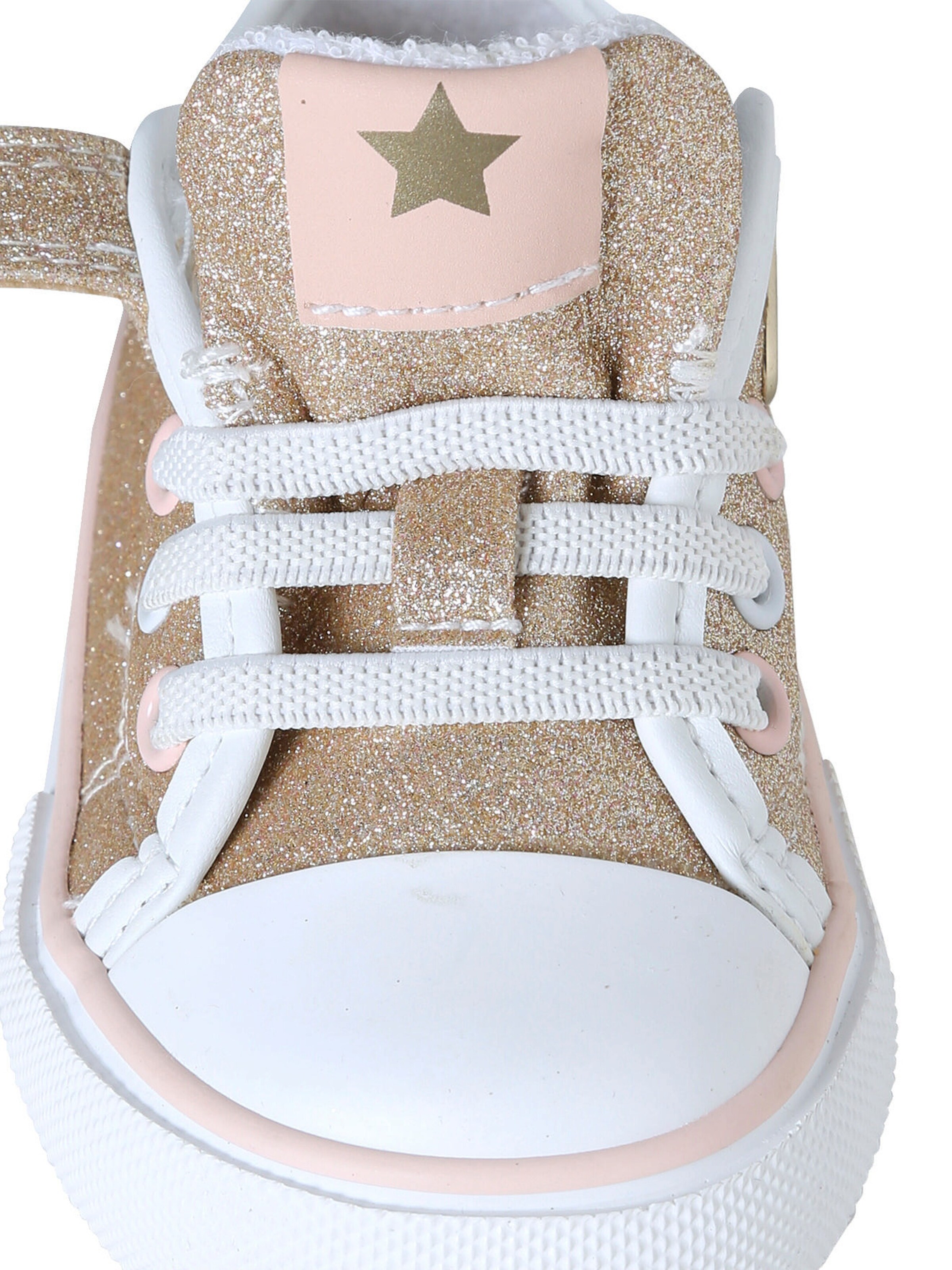 Vertbaudet Baby Sneakers mit elastischer Schnürung gold