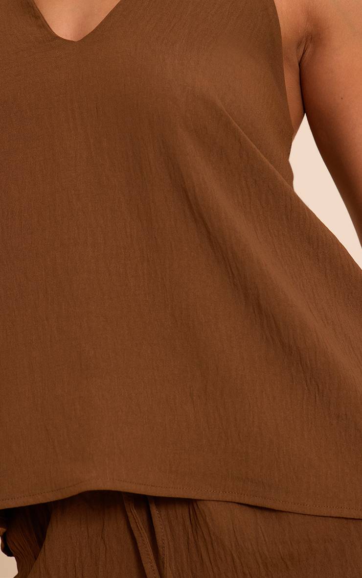 Chesnut Haut Dos-nu Texturé Tissé