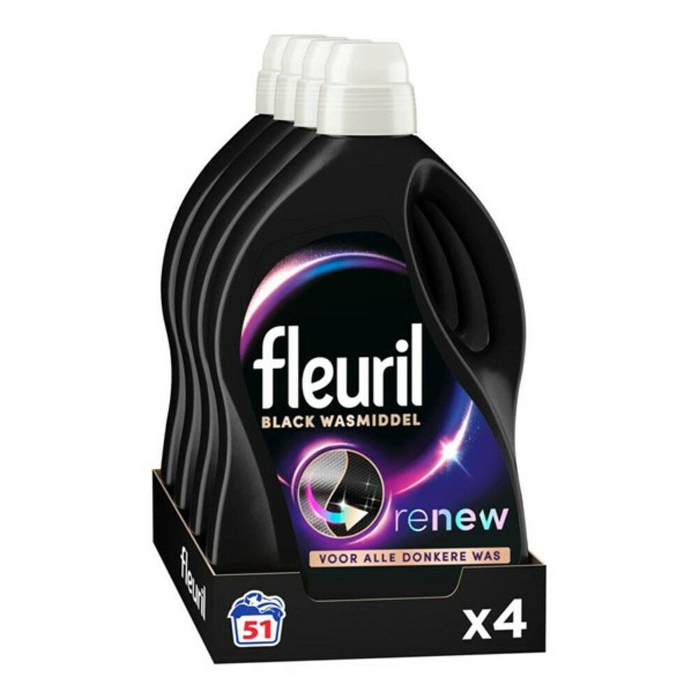 4x Fleuril Vloeibaar Wasmiddel Renew Zwarte Was 51 Wasbeurten2,55 liter