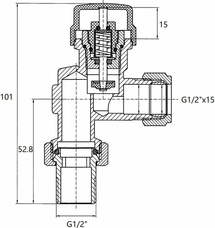 Riko - Thermostatisch Radiatorventiel - Mat-Zwart - 1/2''x15mm