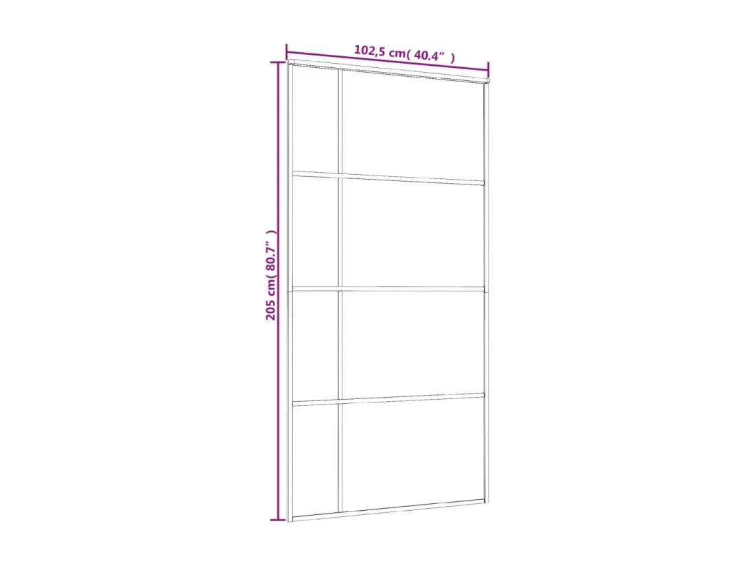 Porte coulissante Verre ESG dépoli aluminium 102,5x205 cm Blanc