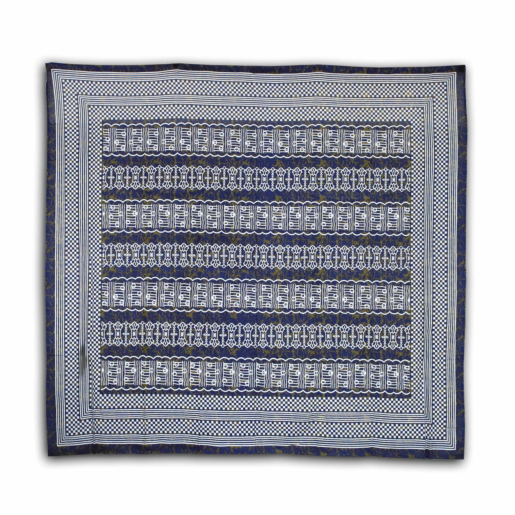 Tagesdecke 'Hukha', blau, weiß, L 240 cm, B 213 cm von fischer's lagerhaus