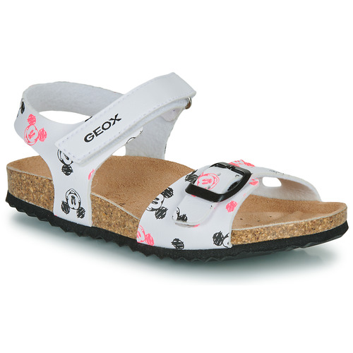 Geox - J ADRIEL GIRL - Blanc / Noir / Rose