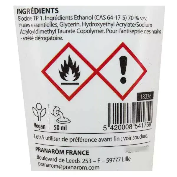 Gel Hidroalcoólico Pranarom Aromaforce Laranja Doce e Canela 50ml