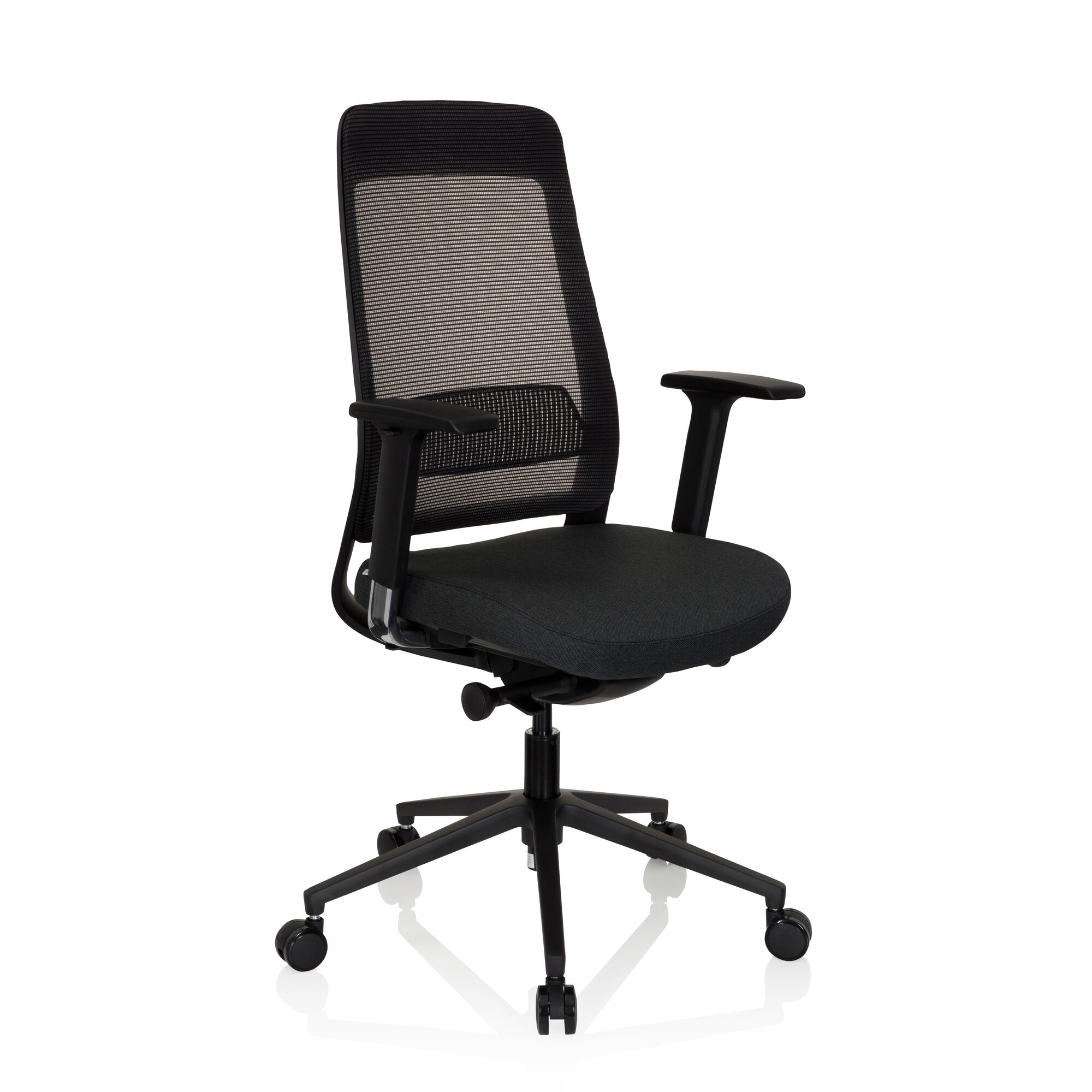 Profi Bürostuhl CHIARO T1 BLACK Stoff/Netzstoff mit Armlehnen (höhenverstellbar) hjh OFFICE