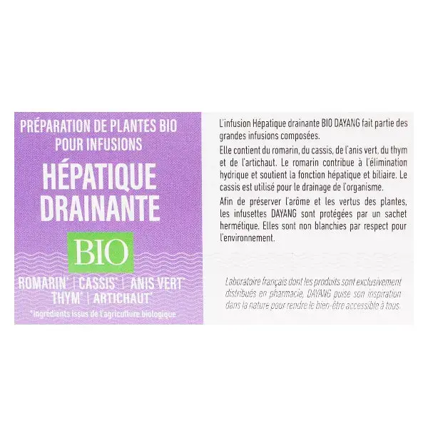 Infusão Orgânica para Drenagem Hepática Dayang - 20 sachês