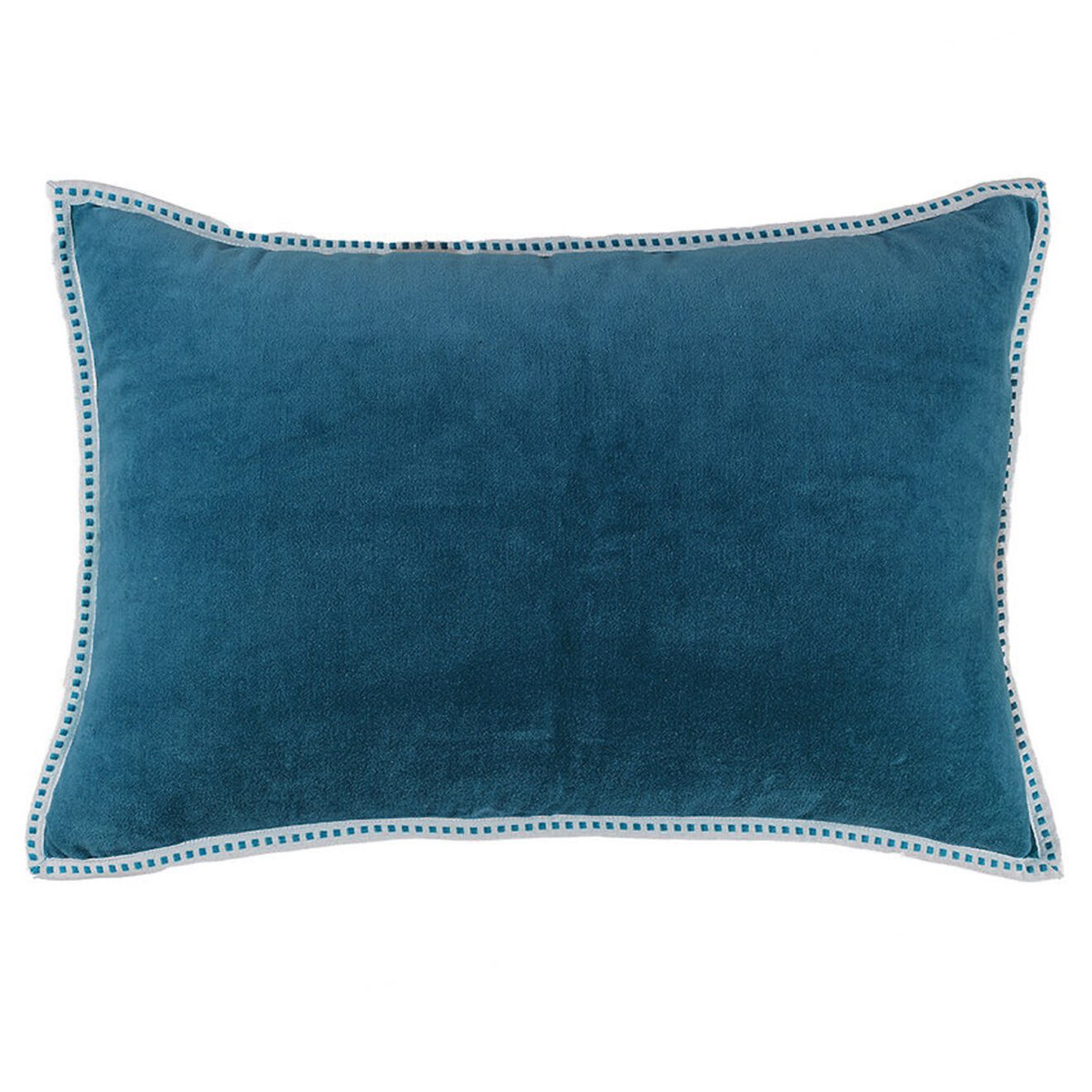 Febronie Housse de coussin velours Ella bleu peacock