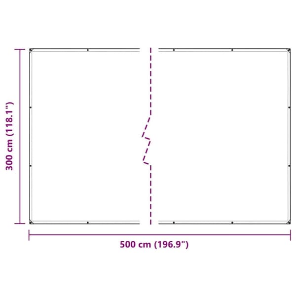 vidaXL Plantedeksel med maljer 3x5 m PVC
