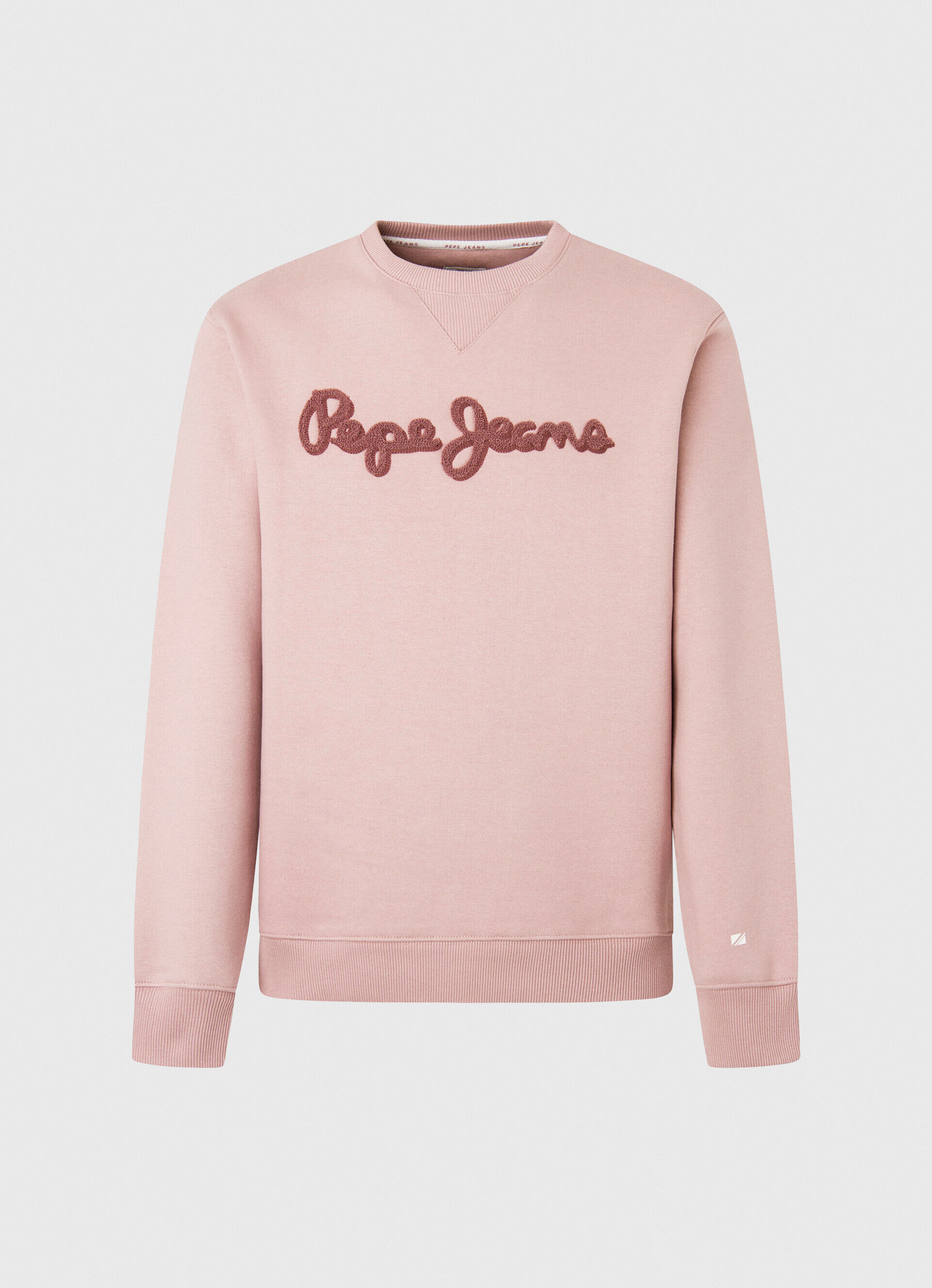 Moletom de algodão com logo bordado - rosa claro